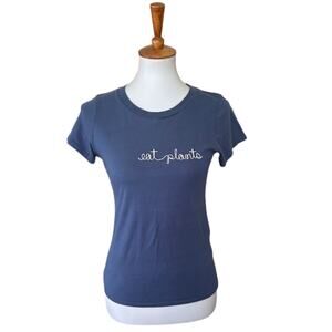 Eat Plants Embroidered Pima Cotton T-Shirt XS